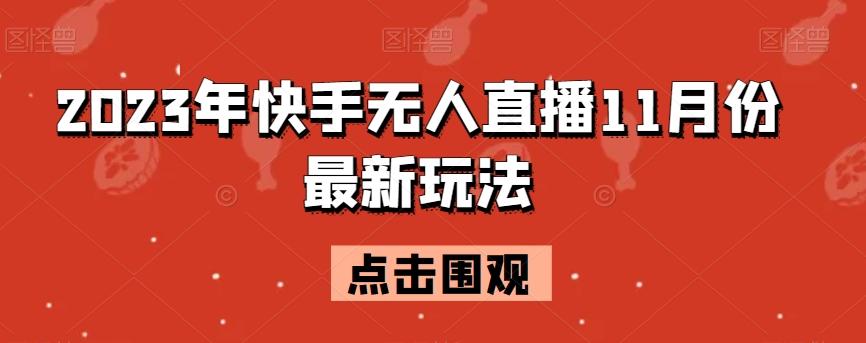 2023年快手无人直播11月份最新玩法-泱泱学习社